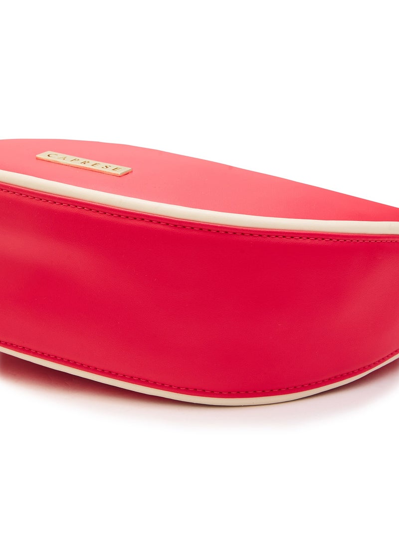 Caprese Gracie Solid Magenta Faux Leather Medium Satchel Bag - Image 5