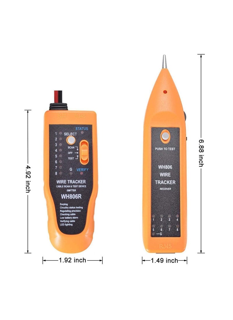iMBAPrice iMBAPrice IMBAWH806R Wire Tracker for Network RJ45 UTPSTPCat5Cat6 and Telephone RJ11 Line Finder Diagnose Tone Tracer Cable Tester  - Image 4