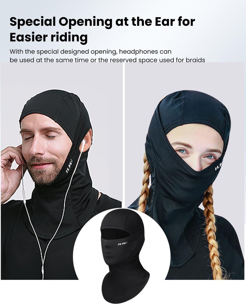 ILM Adult Motorcycle Balaclava Face Mask for Ski Model FM01 Men Women Black - Image 4