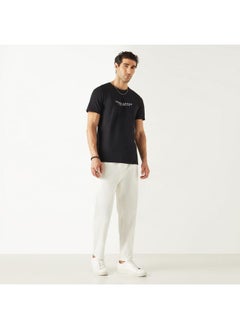 Iconic Iconic Typographic Print T-shirt with Short Sleeves  - Image 2
