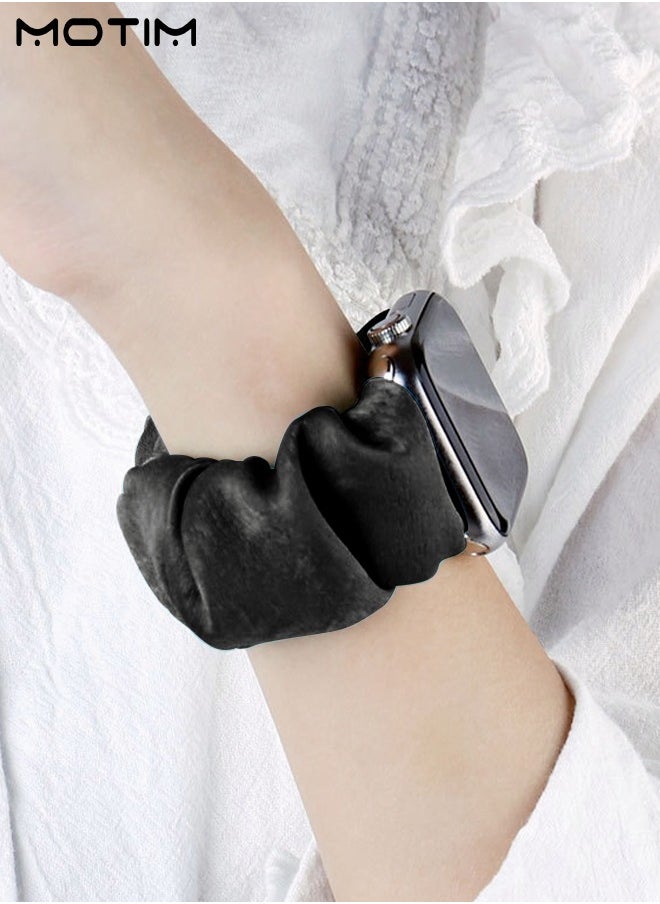 Motim - Compatible with Apple Watch Band, Elastic Scrunchy Replacement Strap for iWatch Bands 42mm 44mm 45mm 49mm, Stretchy Solo Loop Bands Women Bracelet Strap for iWatch Series 10/9/8/7/6/5/4/3/2/1/SE - Image 1
