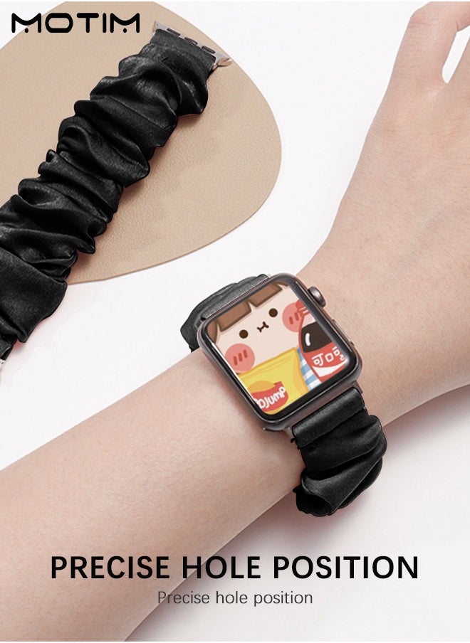 Motim - Compatible with Apple Watch Band, Elastic Scrunchy Replacement Strap for iWatch Bands 42mm 44mm 45mm 49mm, Stretchy Solo Loop Bands Women Bracelet Strap for iWatch Series 10/9/8/7/6/5/4/3/2/1/SE - Image 1