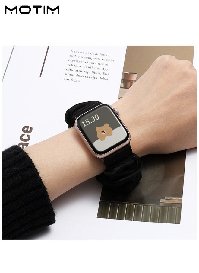 Motim - Compatible with Apple Watch Band, Elastic Scrunchy Replacement Strap for iWatch Bands 42mm 44mm 45mm 49mm, Stretchy Solo Loop Bands Women Bracelet Strap for iWatch Series 10/9/8/7/6/5/4/3/2/1/SE - Image 1