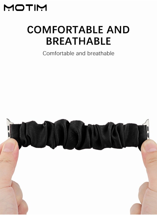 Motim - Compatible with Apple Watch Band, Elastic Scrunchy Replacement Strap for iWatch Bands 42mm 44mm 45mm 49mm, Stretchy Solo Loop Bands Women Bracelet Strap for iWatch Series 10/9/8/7/6/5/4/3/2/1/SE - Image 1
