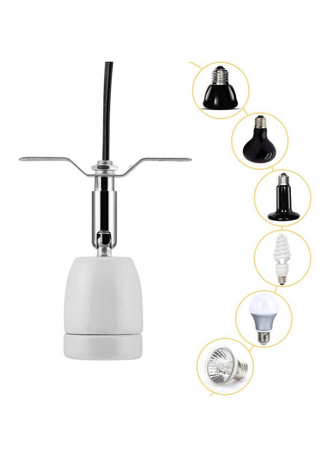 CHICIRIS - CHICIRIS 300W Lamp Socket, 360° Rotatable Heating Light Adjustable Bracket Kit with One-Button Switch, E26/E27 Ceramic Lamp Holder, for Aquarium, Lizard, Tortoise, Snake (Without - Image 1