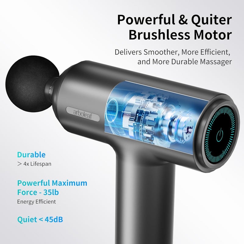 arboleaf Massage Gun Powerful Massage Gun Deep Tissue Handheld Percussion Muscle Massager with Portable Travel Case for Athletes Relax Gifts - Image 3