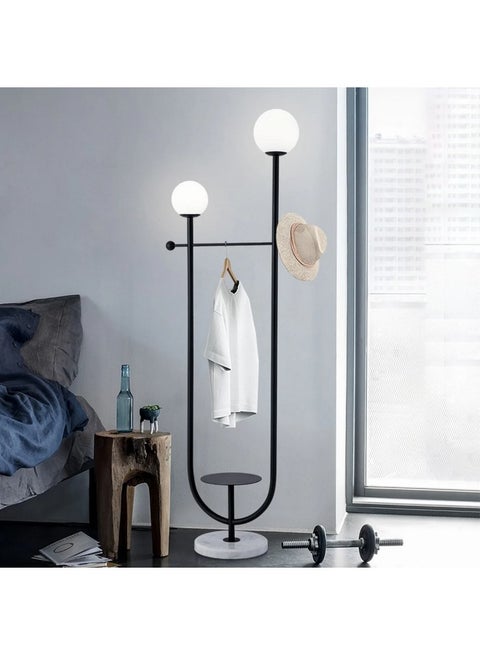 Black turn Globo di vetro floor lamp  - 2 globes