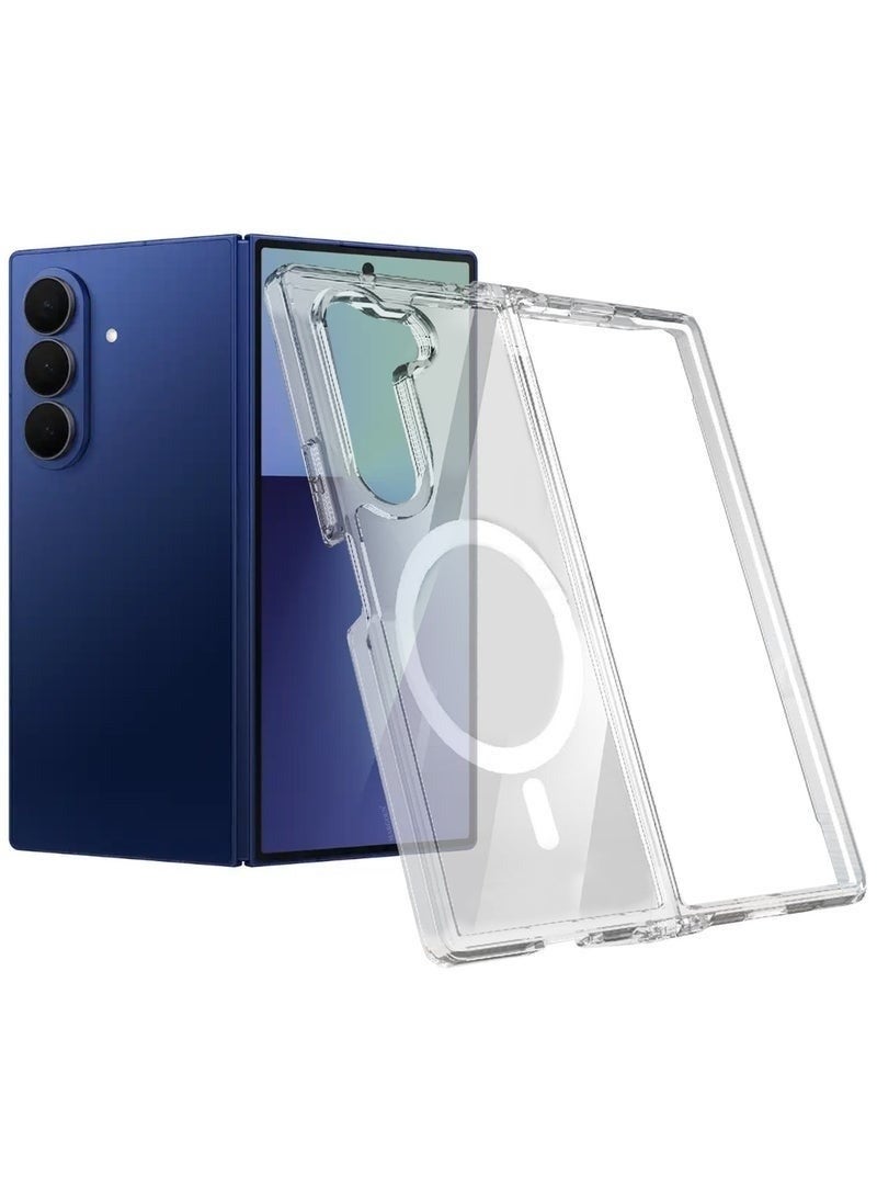 Transparent MagSafe Case for Samsung Galaxy Z Fold 7 with Magnetic Ring, Dual-Part Protective Cover, Slim Hinge-Compatible Design & Shockproof Clear Back – Scratch-Resistant & Lightweight - Image 2