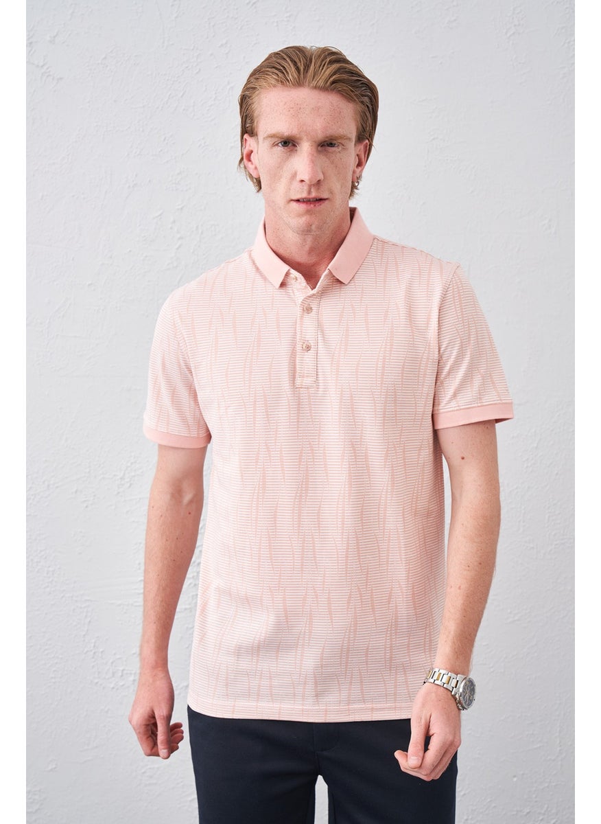 Tena Men's Powder Polo Foot Collar Waterfall Pattern Printed T-Shirt  - Image 1