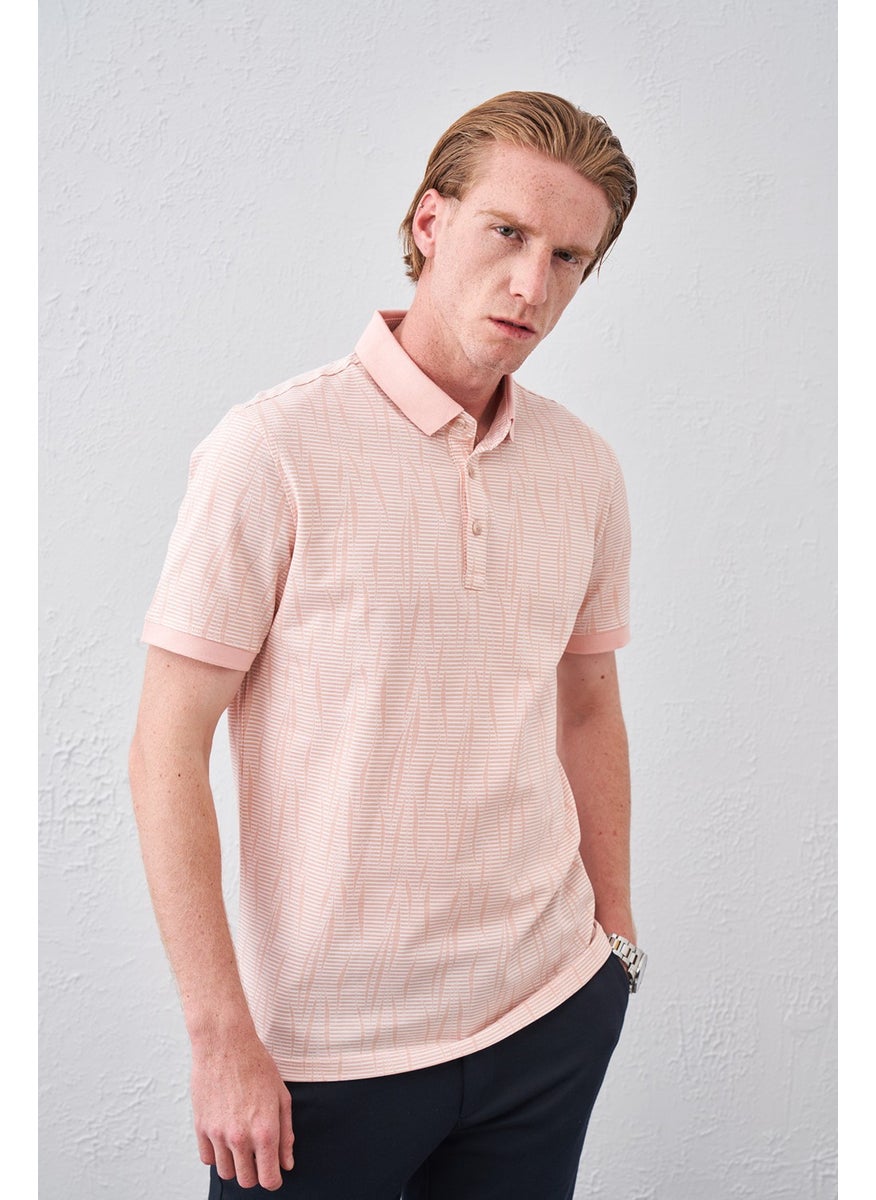 Tena Men's Powder Polo Foot Collar Waterfall Pattern Printed T-Shirt  - Image 3