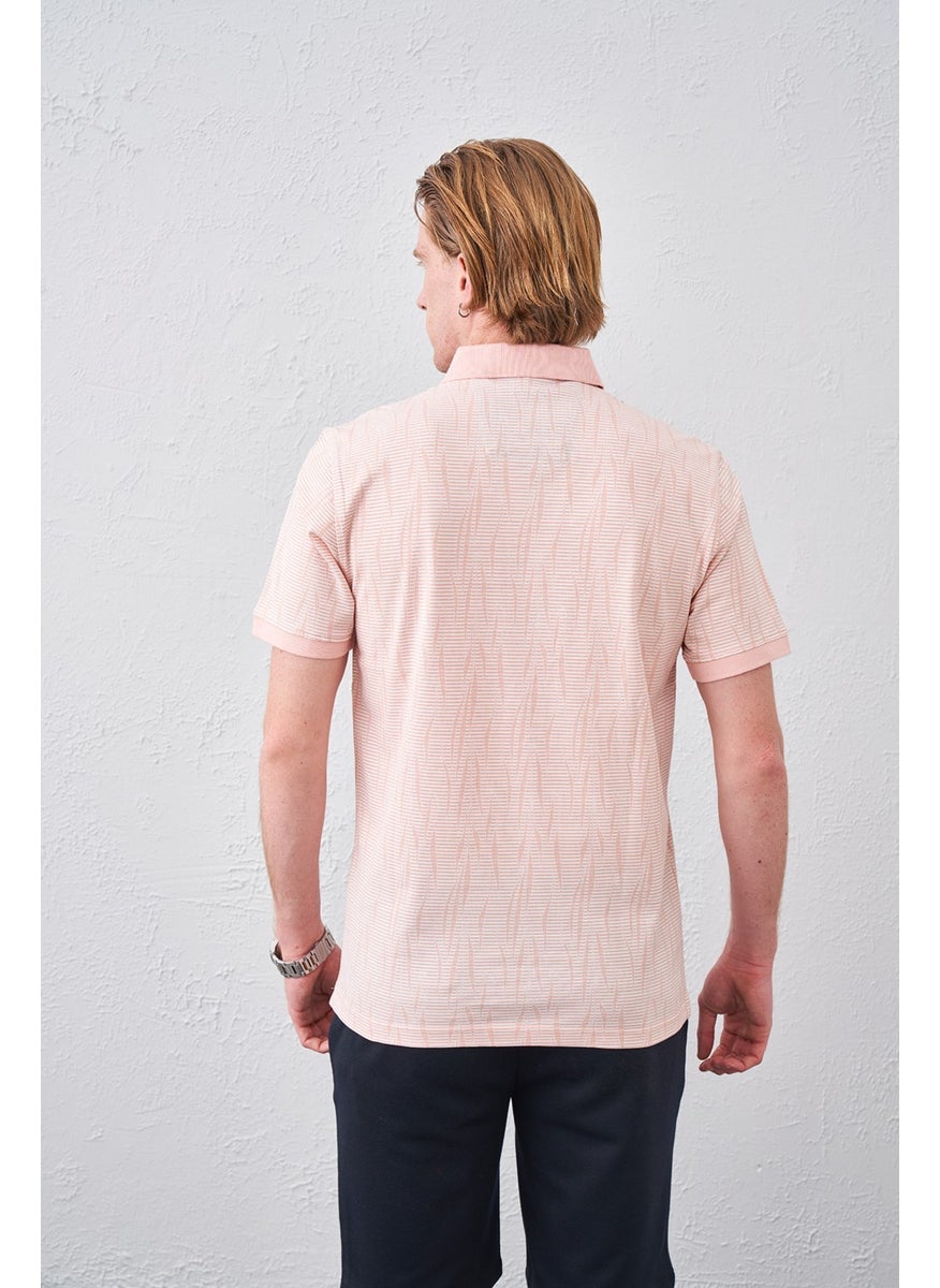 Tena Men's Powder Polo Foot Collar Waterfall Pattern Printed T-Shirt  - Image 5