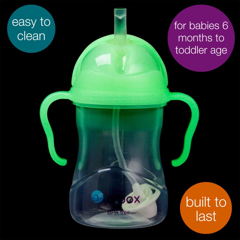 b.box Leakproof Sippy Cup with Weighted Straw | 240ml (8 fl oz) | BPA Free | Easy Grip Handles | For Babies & Toddlers - Glow - Image 2