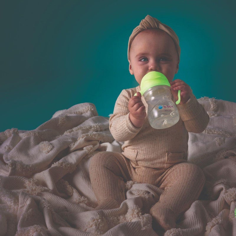 b.box Leakproof Sippy Cup with Weighted Straw | 240ml (8 fl oz) | BPA Free | Easy Grip Handles | For Babies & Toddlers - Glow - Image 3