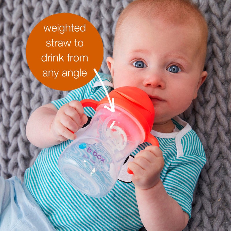 b.box Leakproof Sippy Cup with Weighted Straw | 240ml (8 fl oz) | BPA Free | Easy Grip Handles | For Babies & Toddlers - Glow - Image 5