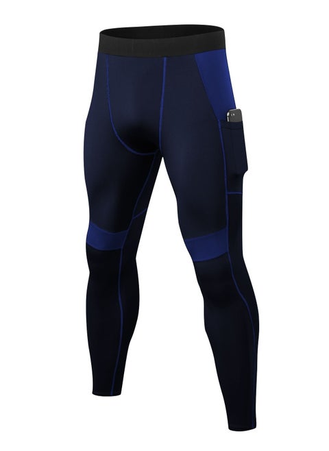 Men Quick Dry Breathable Elastic Running Trousers Dark Blue