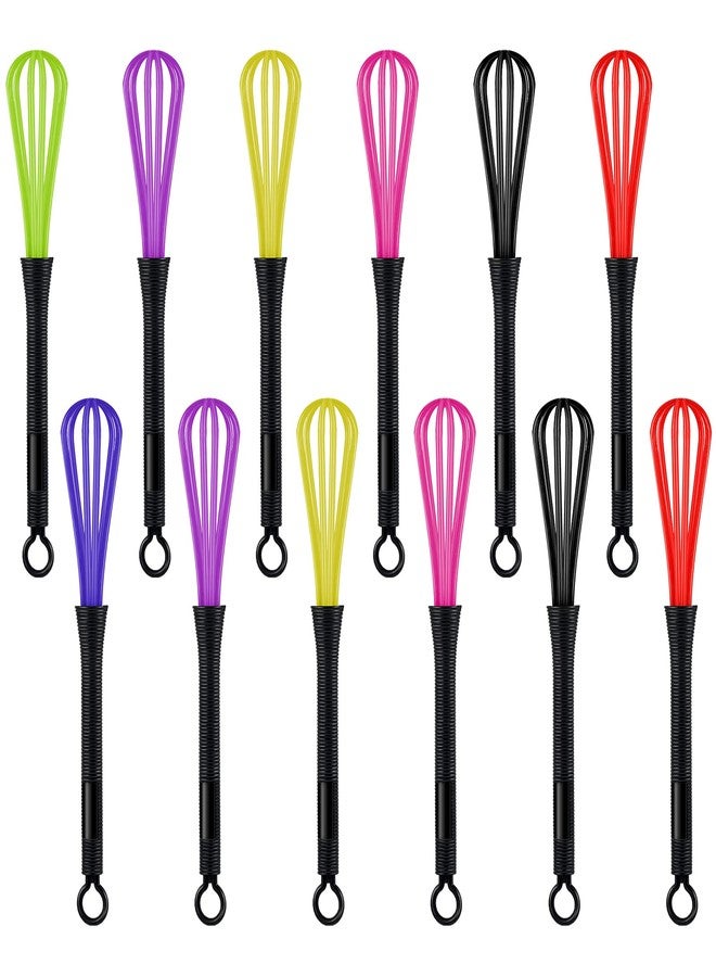 Potchen 12 Pack Hair Color Whisk Mini Whisk for Hair Dye Color Mixing Christmas Gifts 7 x 1.2 in Salon Barber Plastic dressing Dye Kitchen Baking Cooking Mixer Tool - Image 1