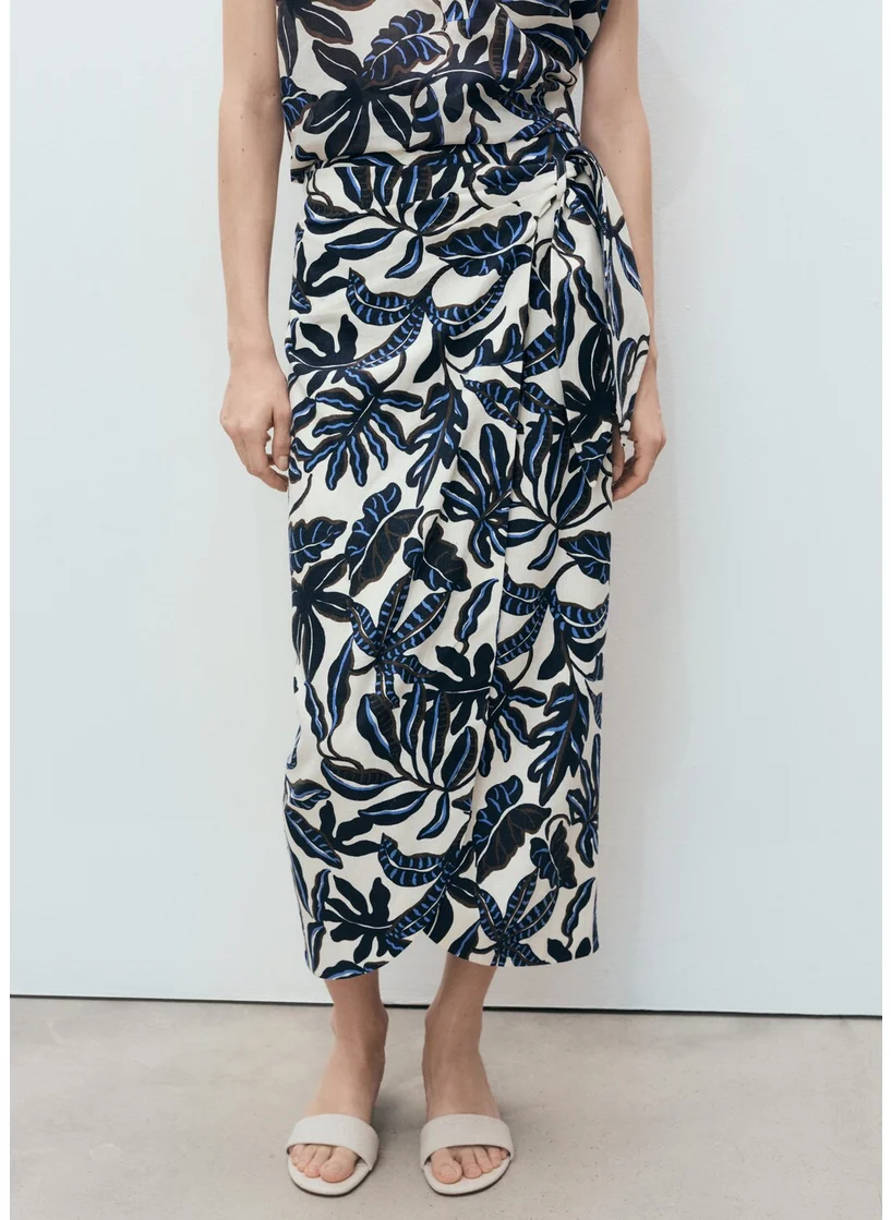 مانجو Casual Knot Detail Skirt