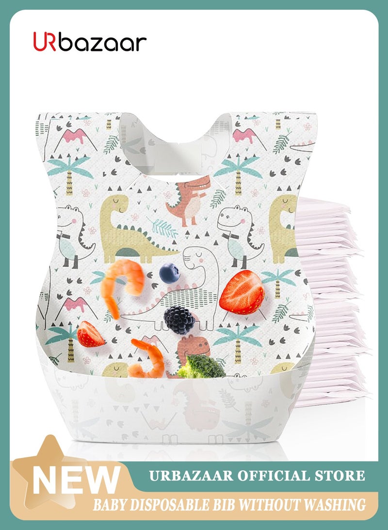 URbazaar 40-Pcs Disposable Baby Bibs for Feeding Drooling – Travel Bibs for Baby  Absorbent + Leakproof Disposable Bibs Baby - Image 1