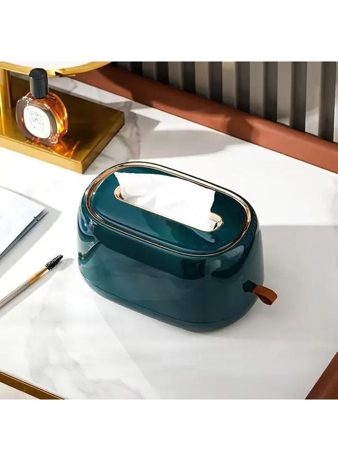 Elegant Square Plastic Tissue Box Wall Mounted Holder Dark Green 1pc - Image 1