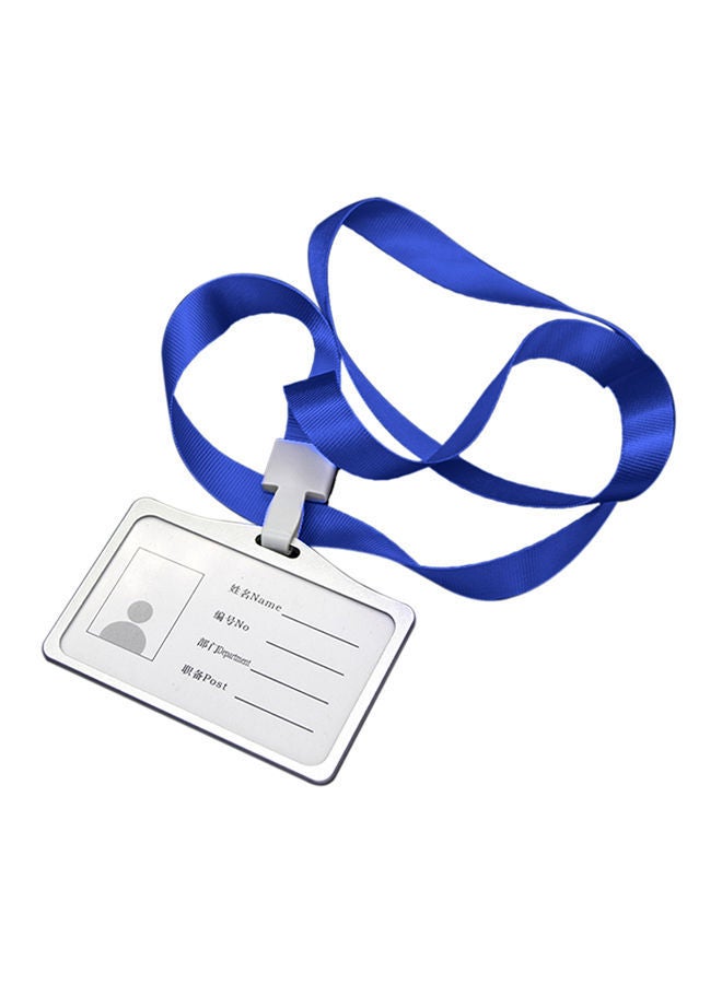 NIBEMINENT Horizontal Style Lanyard ID Card Holder Blue