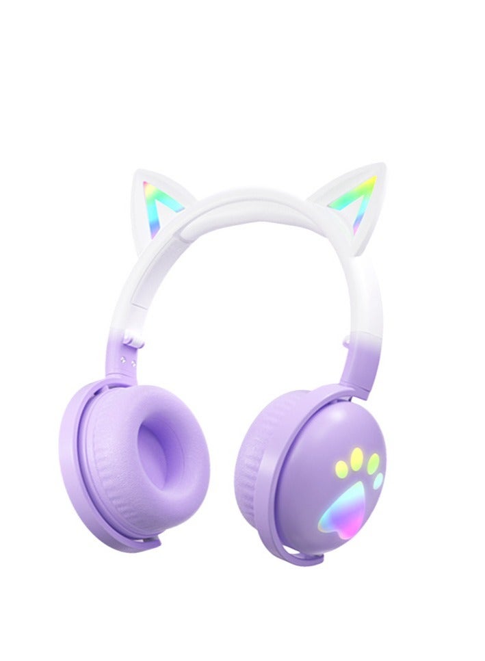 GULFLINK KE-28 Headphone Cute Computer Gaming Over Ear Wireless Headphones Bluetooth Headset Purple  - Image 1