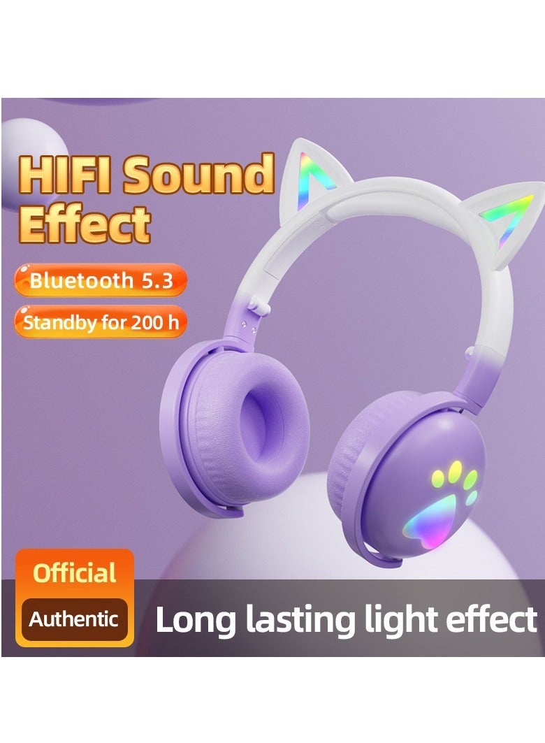 GULFLINK KE-28 Headphone Cute Computer Gaming Over Ear Wireless Headphones Bluetooth Headset Purple  - Image 2
