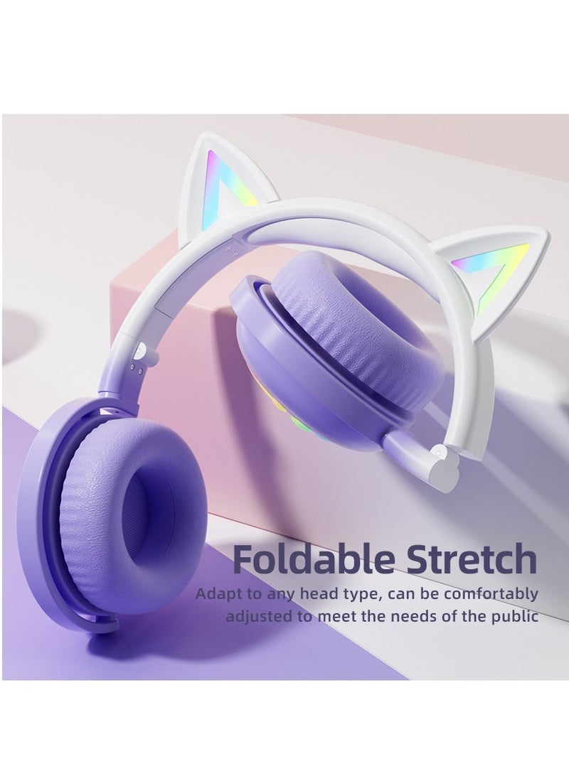 GULFLINK KE-28 Headphone Cute Computer Gaming Over Ear Wireless Headphones Bluetooth Headset Purple  - Image 3