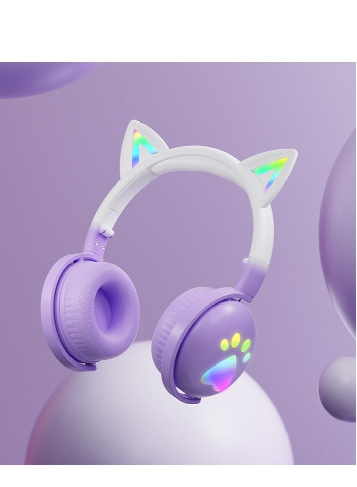 GULFLINK KE-28 Headphone Cute Computer Gaming Over Ear Wireless Headphones Bluetooth Headset Purple  - Image 5