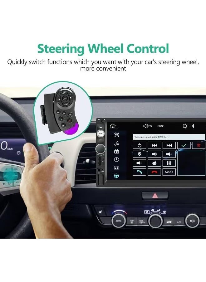 Neutral - Double Din Car Stereo with Carplay Android Auto, 7 Inch HD Car Touchscreen with 12 LED Backup Camera, Car Audio Receiver, MP5 Player Support Bluetooth Mirror Link SWC, Car Radio Receiver( 64G Card) - Image 1