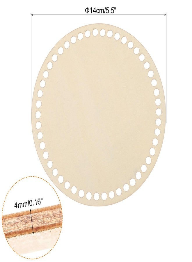 MECCANIXITY Crochet Basket Base, 5.5"(14cm) Round Wooden Crochet Bag Bottom, Circle Wooden Basket Bottom for DIY Basket Crochet, Bag Weaving Knitting Base, 2 Pack - Image 2