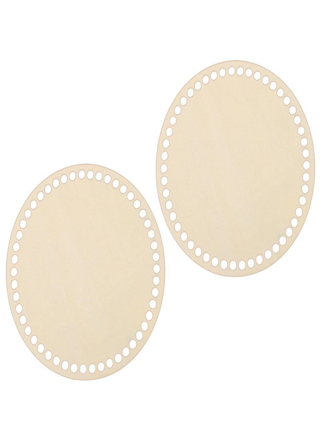 MECCANIXITY Crochet Basket Base, 5.5"(14cm) Round Wooden Crochet Bag Bottom, Circle Wooden Basket Bottom for DIY Basket Crochet, Bag Weaving Knitting Base, 2 Pack - Image 1