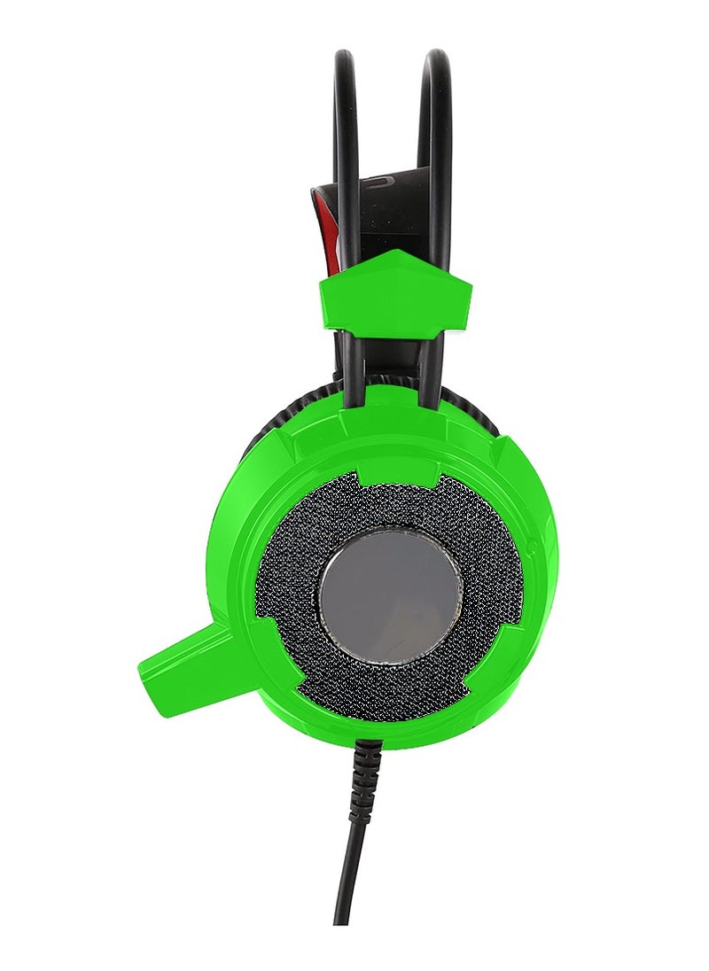 Generic Wired Gaming Headset UT-9 , 7.1 Surround Sound , With LED Light Detachable Microphone , Multi Platforms Headphone , USB/AUX 3.5mm - Green  - Image 4