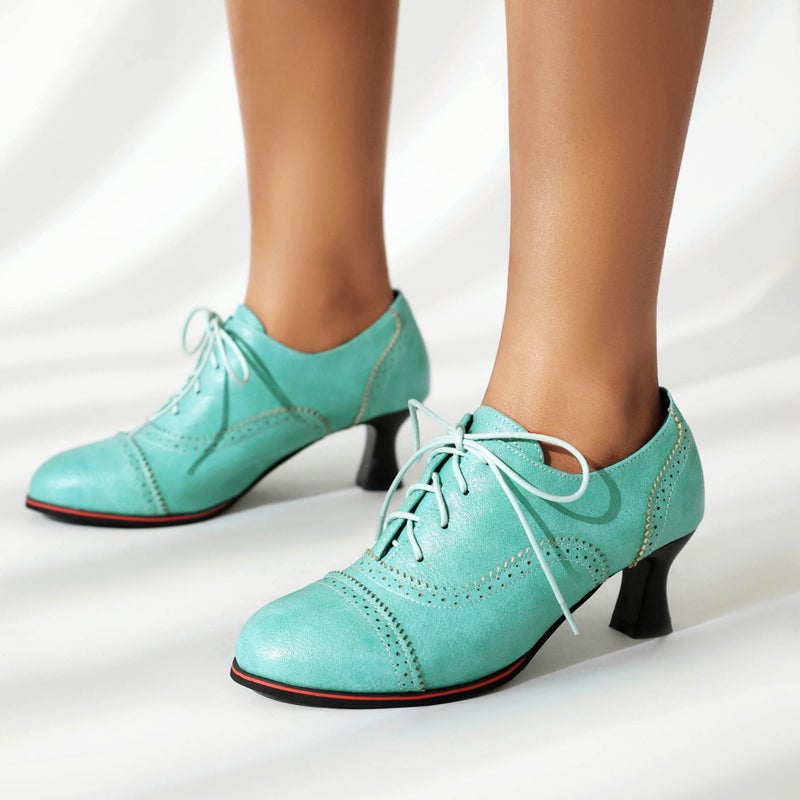 Source 2024 New Heel Burning Flower 40-48 Plus Size Front Lace Solid Color Joker Shoes Women - Image 2