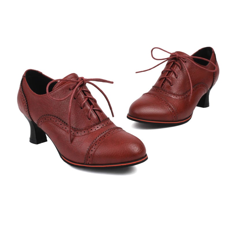Source 2024 New Heel Burning Flower 40-48 Plus Size Front Lace Solid Color Joker Shoes Women - Image 1