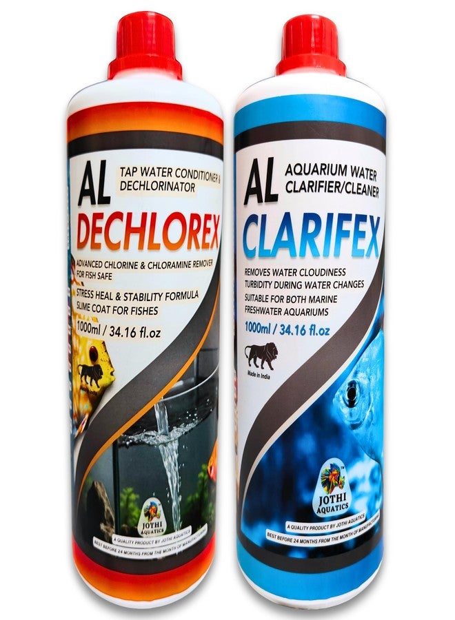 مجموعة جوثي أكواتيكس لبدء استخدام أحواض السمك | AL Clarifex + AL Dechlorex | 2 × 1000 مل | صفاء فوري للماء، إزالة الكلور، وإزالة العكارة لأحواض أسماك المياه العذبة - Image 1