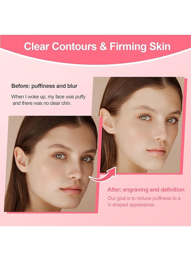 Double Chin Reducer V Line Face Mask Reusable Breathable Chin Strap for Sleeping, Face Slimming Bandage Jaw Trainer for Face Contouring Firming V Shape Lifting Belt for Women and Men Pink - Image 4