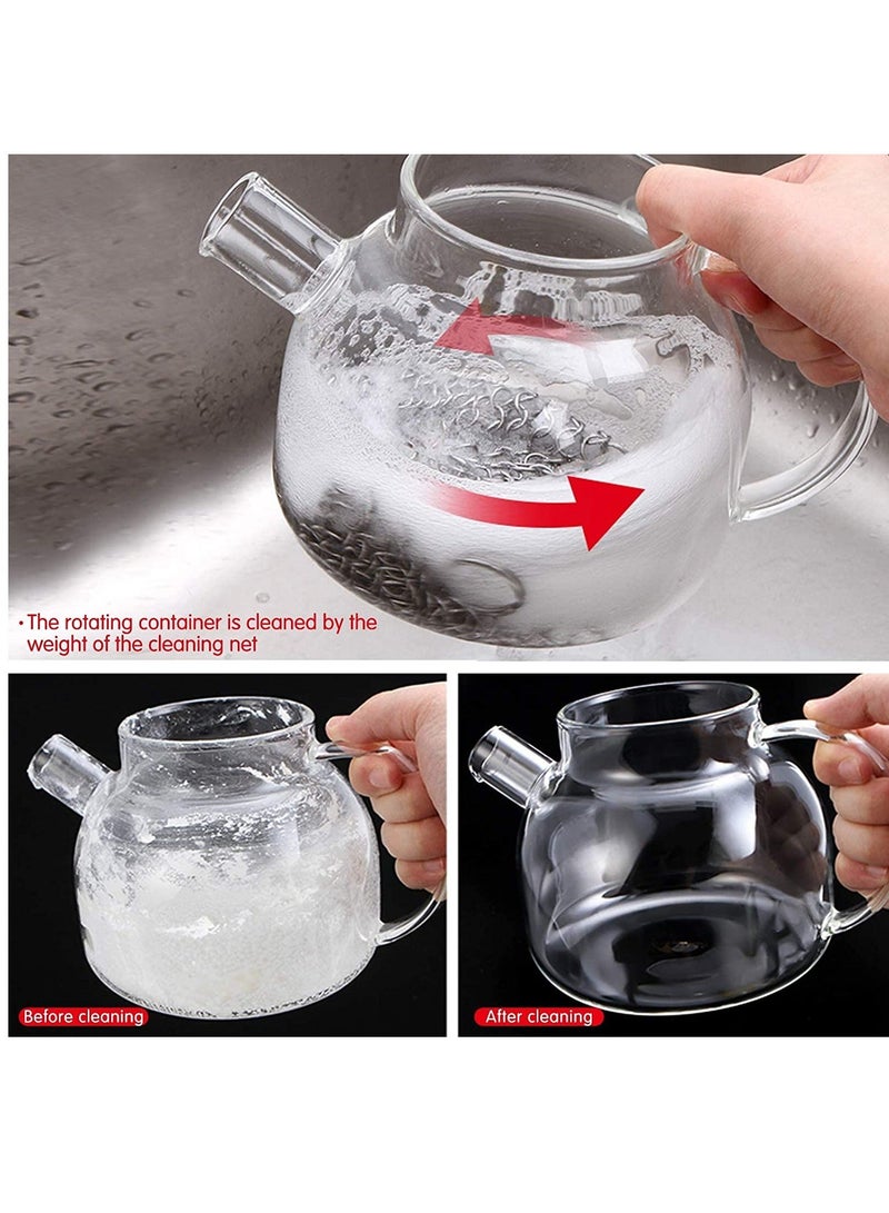 NIBEMINENT مجموعة مكونة من 3 قطع من منظفات الحديد الزهر مع مكشطة شواء بلاستيكية متينة، مجموعة تنظيف 6.7 × بوصة للمقالي أو الشوايات أو المقالي أو المقالي الصينية - Image 4