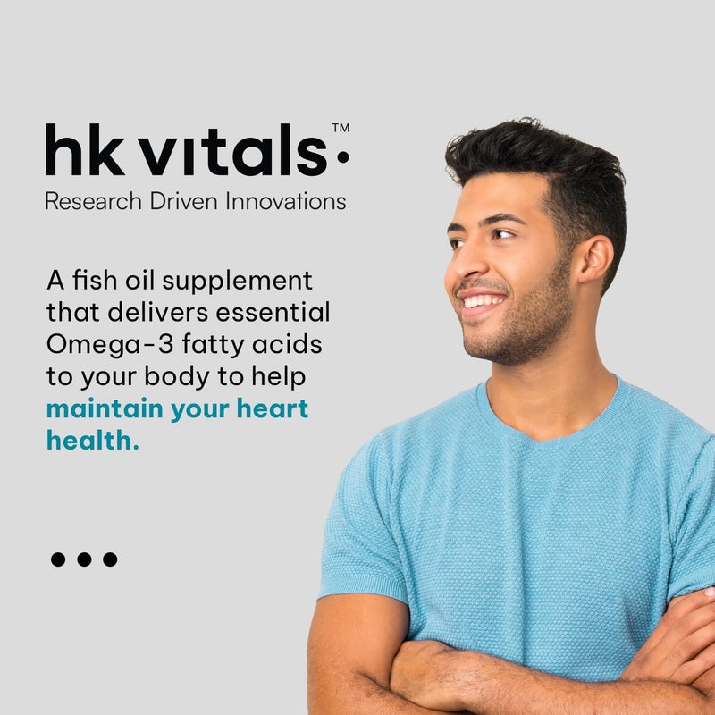 hk vitals Fish Oil For Men And Women (60 Capsules) | 1000mg - Image 4