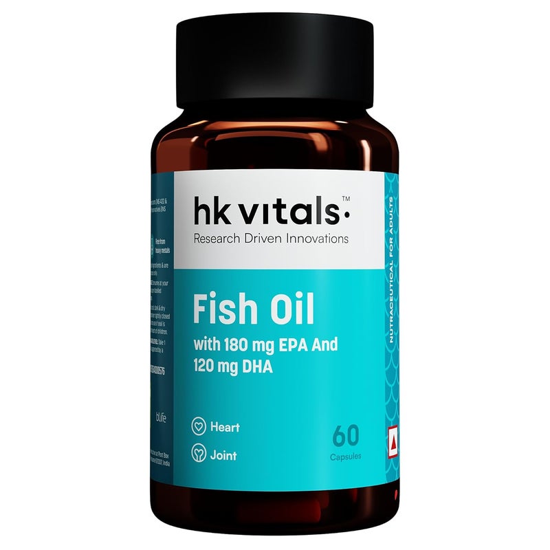 hk vitals Fish Oil For Men And Women (60 Capsules) | 1000mg - Image 1