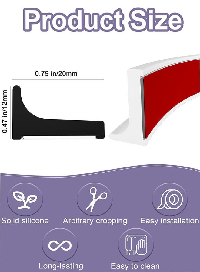 Shower Tray Sealing Strip, 2m/79inch Shower Water Blocking Strips, Silicone Bath Sink Edging Edge Seal Trim, Wet Room Threshold Floor Water Barrier for Sink Bath Kitchen Worktop Gap  - Image 2