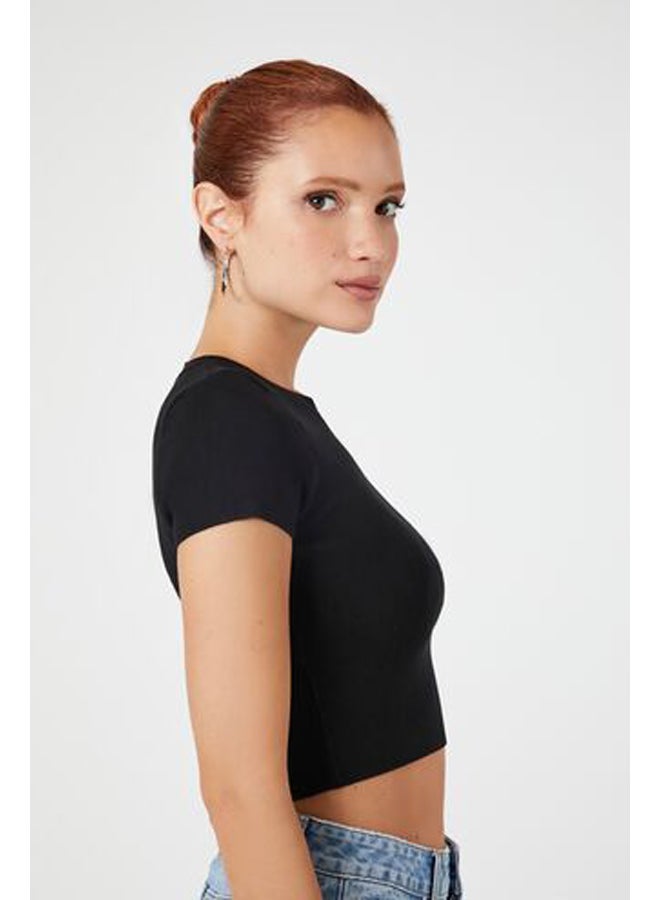 FOREVER 21 Sweater-Knit Cropped Tee - Image 2