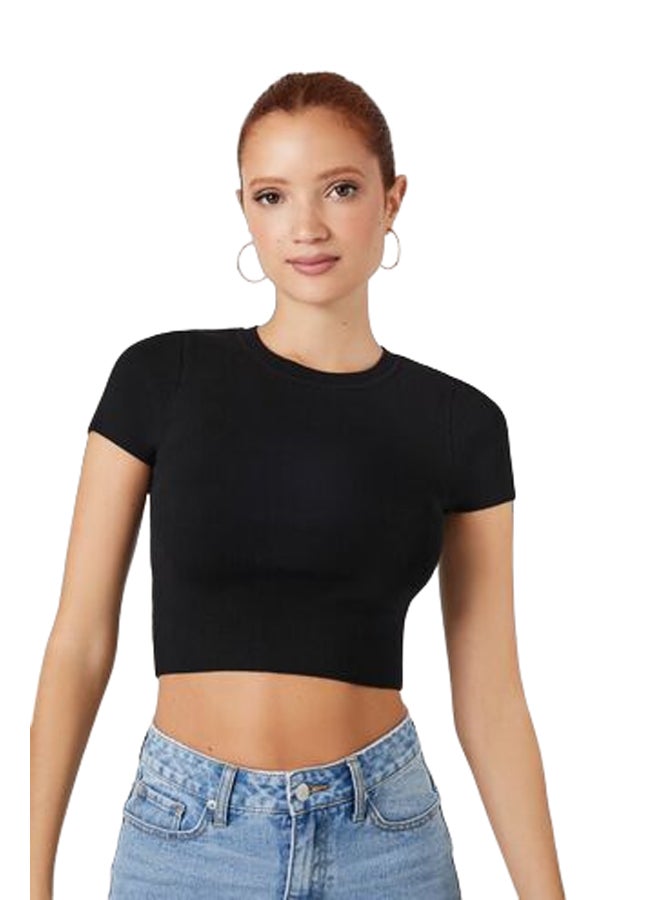 FOREVER 21 Sweater-Knit Cropped Tee - Image 1