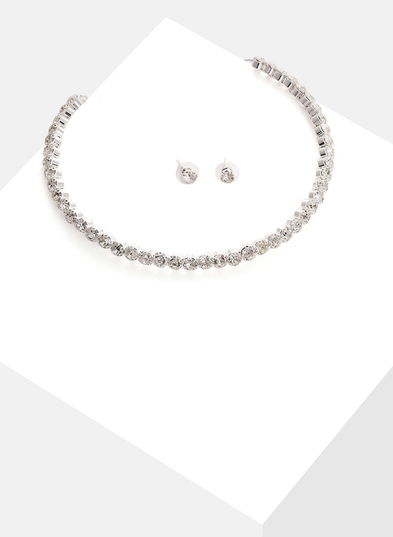 SOHI White Stone-Studded Artificial Jewellery Set - Image 2