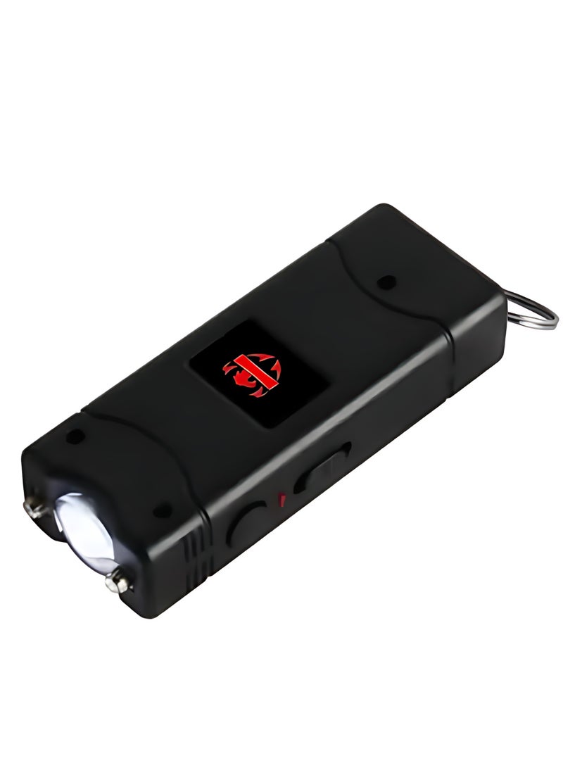 Multi-Function Rechargeable Flashlight Keychain – Black 