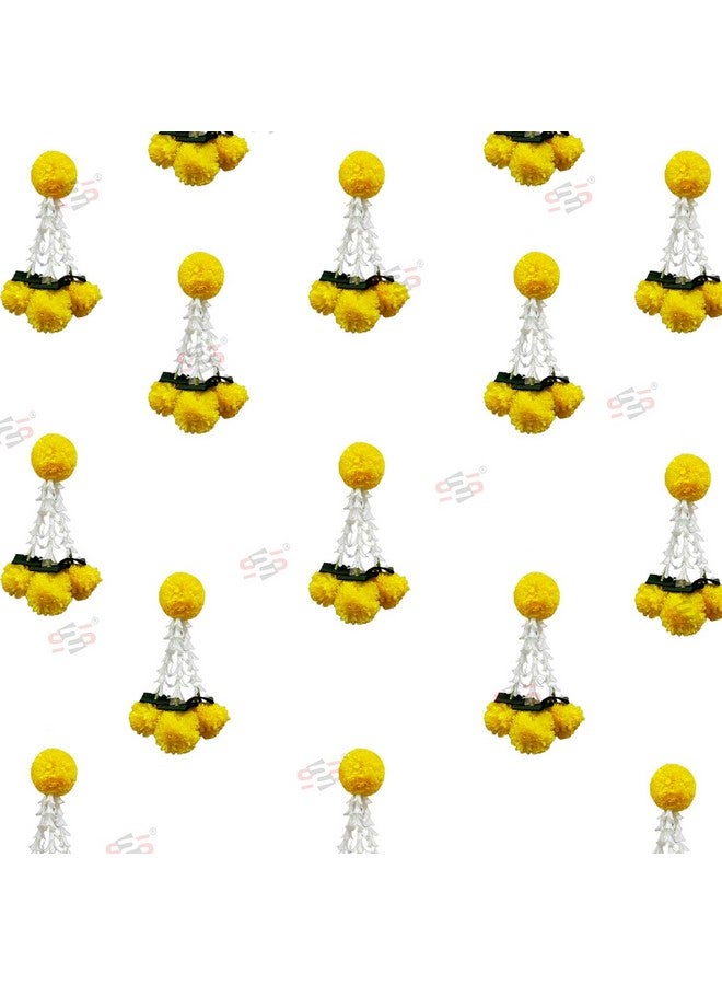 S2S Rajnigandha Lilly Tassel Hangings For Wedding Decoration,Temple Decoration,Stage Decoration,Diwali Haldi/Menhdi I Tassel With Marigold | Easy Simple Backdrop (Pack Of 6 Pcs) (Yellow Flowers) - Image 4
