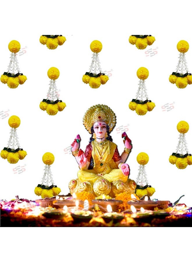 S2S Rajnigandha Lilly Tassel Hangings For Wedding Decoration,Temple Decoration,Stage Decoration,Diwali Haldi/Menhdi I Tassel With Marigold | Easy Simple Backdrop (Pack Of 6 Pcs) (Yellow Flowers) - Image 3