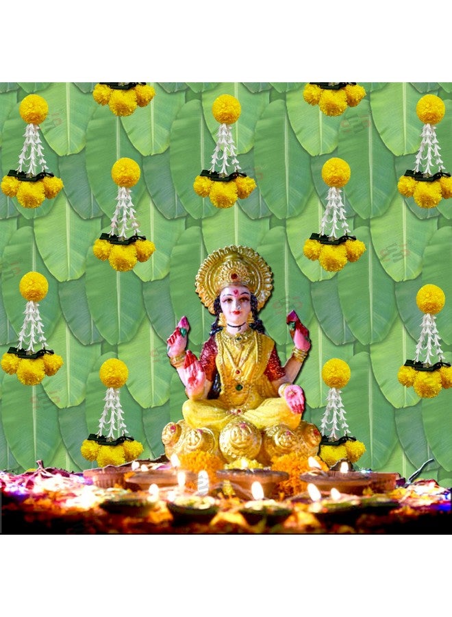 S2S Rajnigandha Lilly Tassel Hangings For Wedding Decoration,Temple Decoration,Stage Decoration,Diwali Haldi/Menhdi I Tassel With Marigold | Easy Simple Backdrop (Pack Of 6 Pcs) (Yellow Flowers) - Image 2