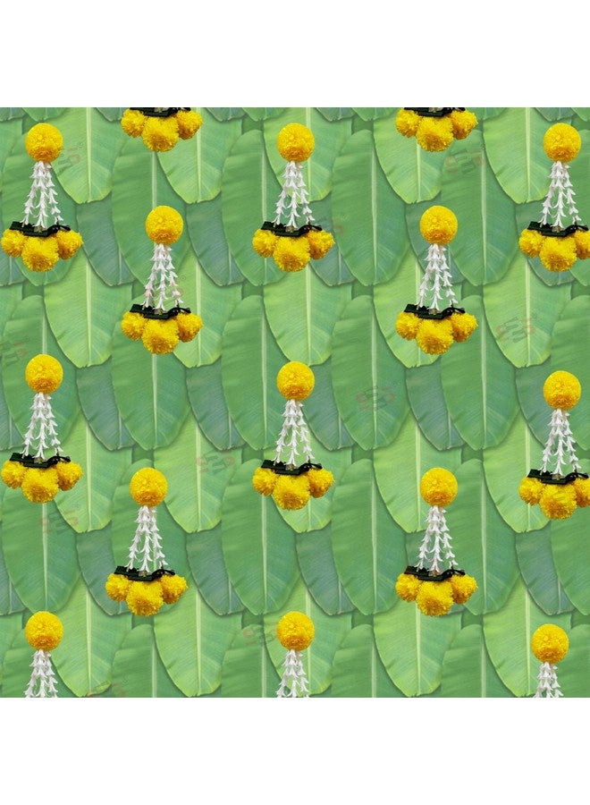 S2S Rajnigandha Lilly Tassel Hangings For Wedding Decoration,Temple Decoration,Stage Decoration,Diwali Haldi/Menhdi I Tassel With Marigold | Easy Simple Backdrop (Pack Of 6 Pcs) (Yellow Flowers) - Image 5