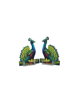 FIRMUS FIRMUS MDF Wooden Peacock Set for Decoration Approx 3 inchSet of 2  - Image 1