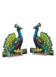 FIRMUS FIRMUS MDF Wooden Peacock Set for Decoration Approx 3 inchSet of 2  - Image 2